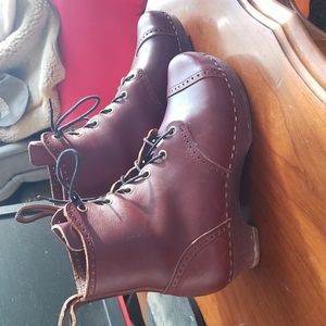 Swedish Hasbeens Grandma boots burgundy sz 35 (fits like 36)